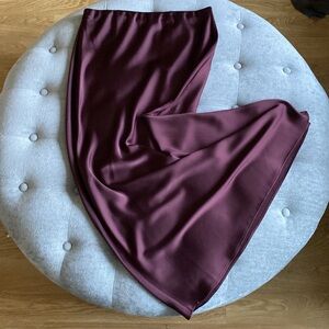 Plum Maxi Satin Skirt Sz Small